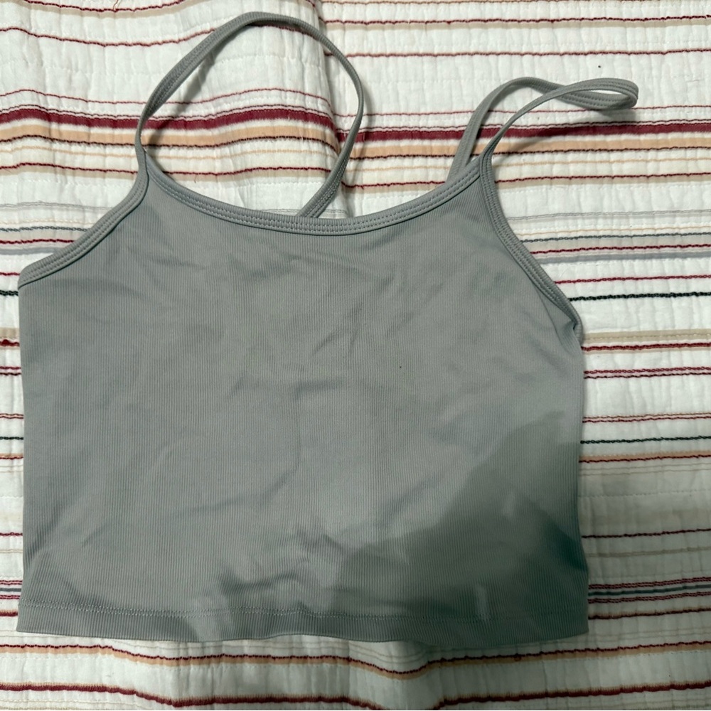 Gray Strappy Crop Top